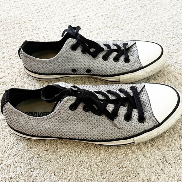 Converse Ox Sneaker Grey Amp Cloth Low Top Textile Weave Sz M 8 / W 10 Silver - Picture 5 of 13